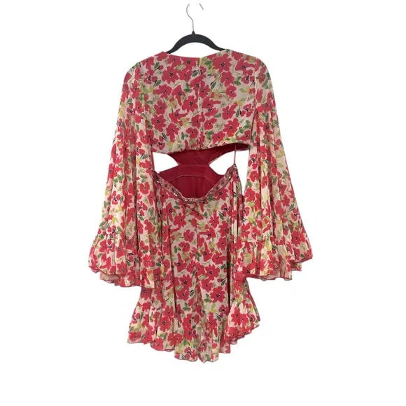 Mac Duggal Floral Cutout Bell Mini Dress Size 6